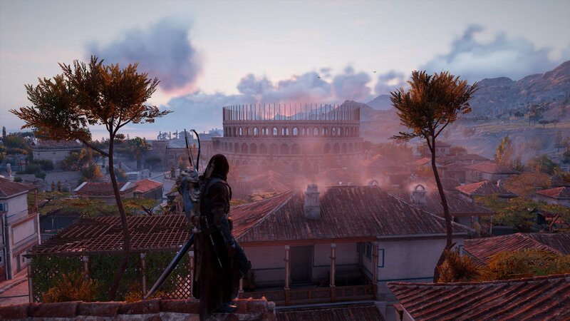 Assassin on Rooftop — Brown, Dramatic, Sunset