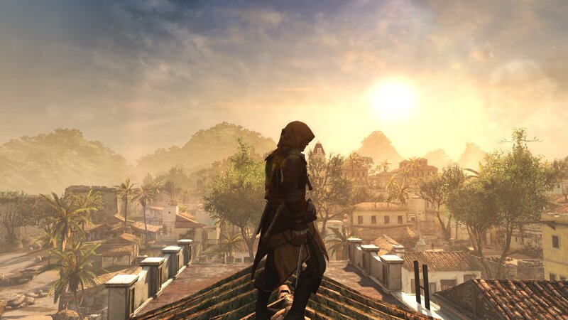 Assassin on Rooftop — Brown, Serene, Sunset
