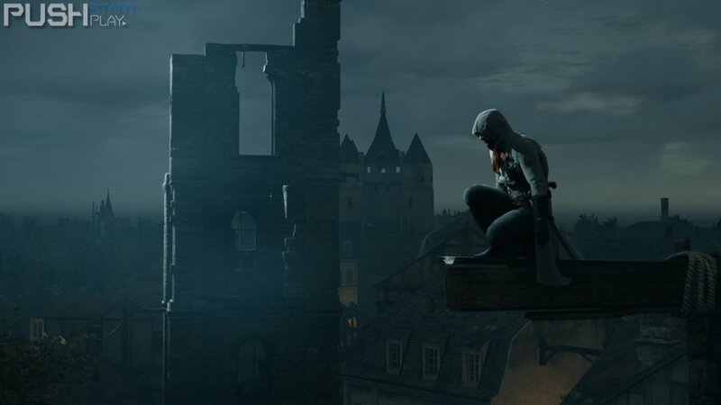 Assassin on Rooftop — Gray, Dramatic, Night