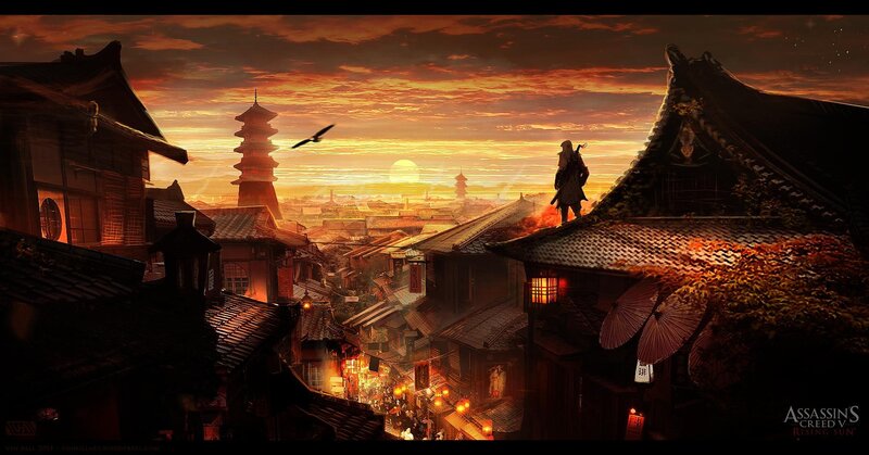 Assassin on Rooftop — Orange, Dramatic