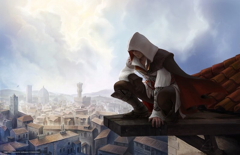 Assassin on Rooftop — White, Dramatic