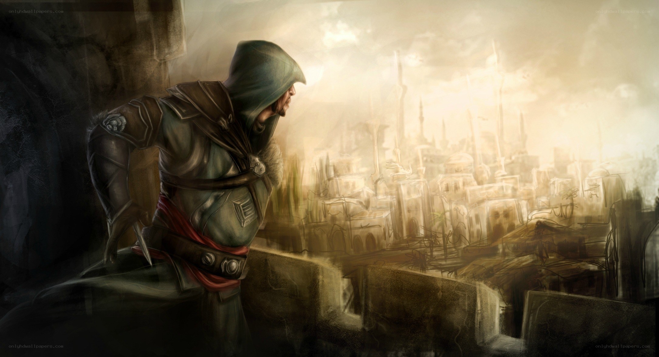 assassin overlooking a city