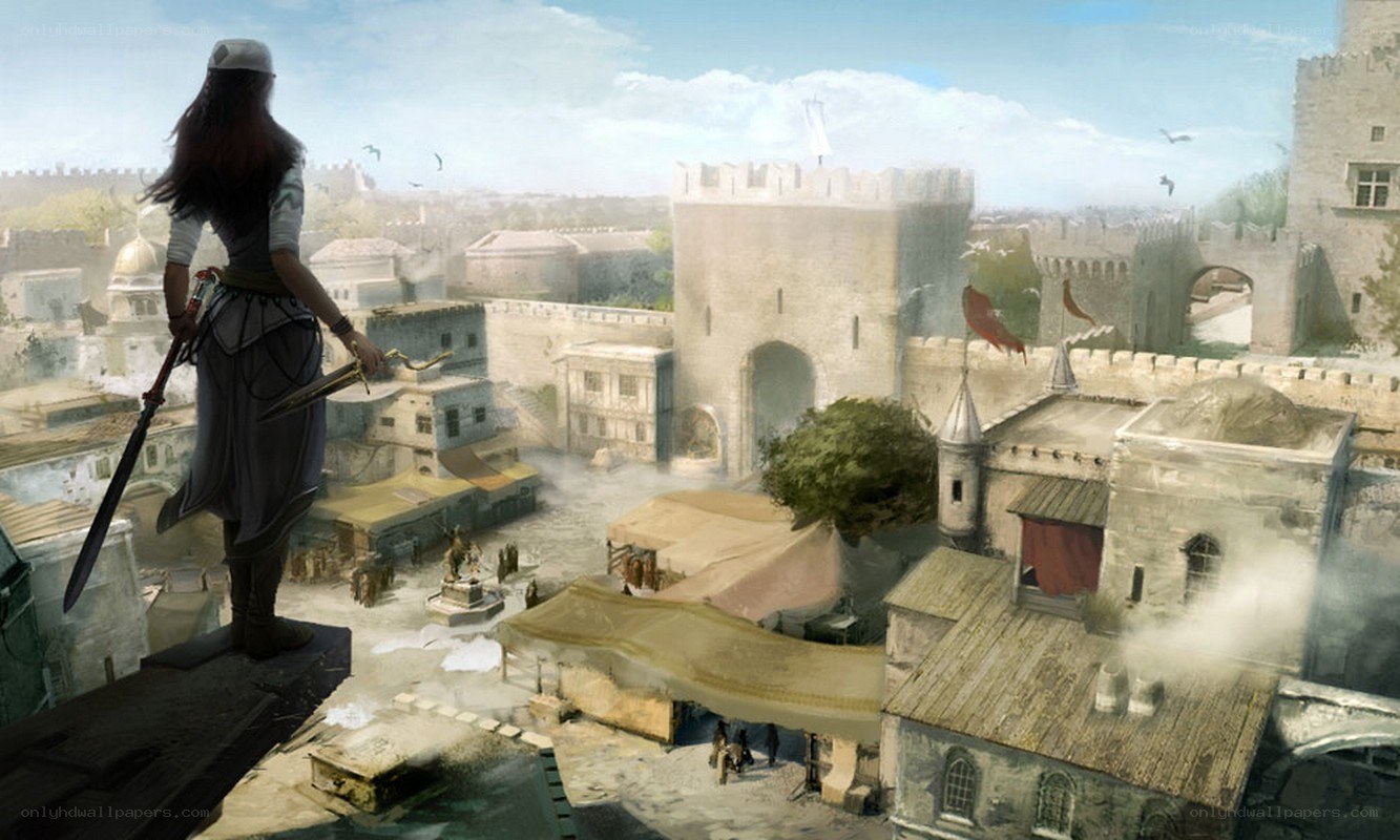 assassin overlooking a city
