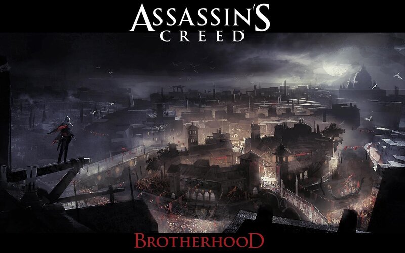 Assassin Overlooking City — Black, Dark, Dramatic