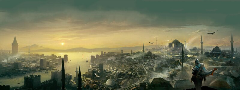 Assassin Overlooking City — Gold