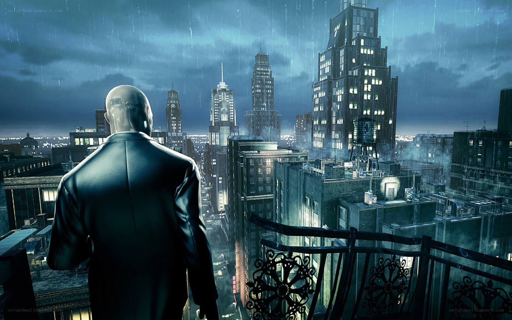 assassin overlooking city