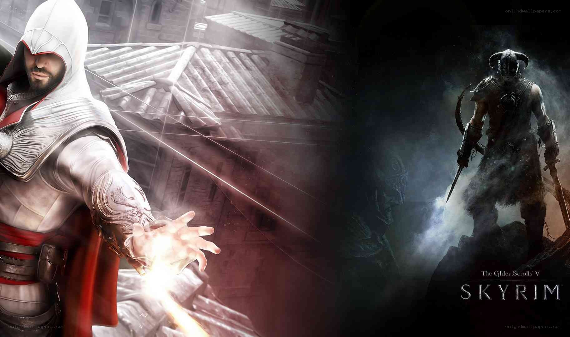 Assassin's Creed and Skyrim characters