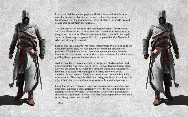 Assassin's Creed character and quote