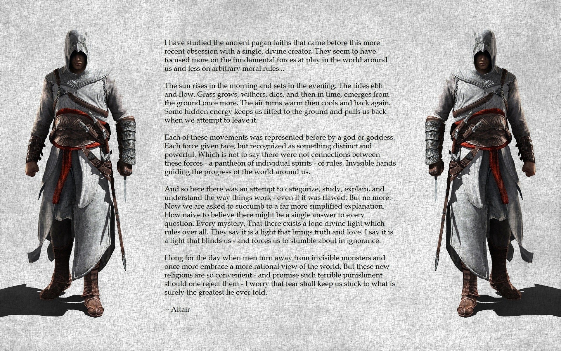 Assassin's Creed character and quote