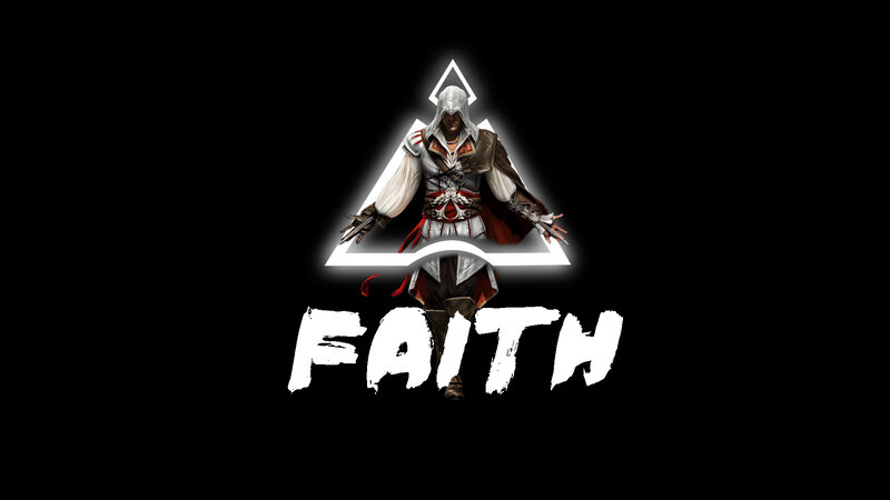 Assassin's Creed Character — Black, Dramatic, Digital Art, Triangular Logo
