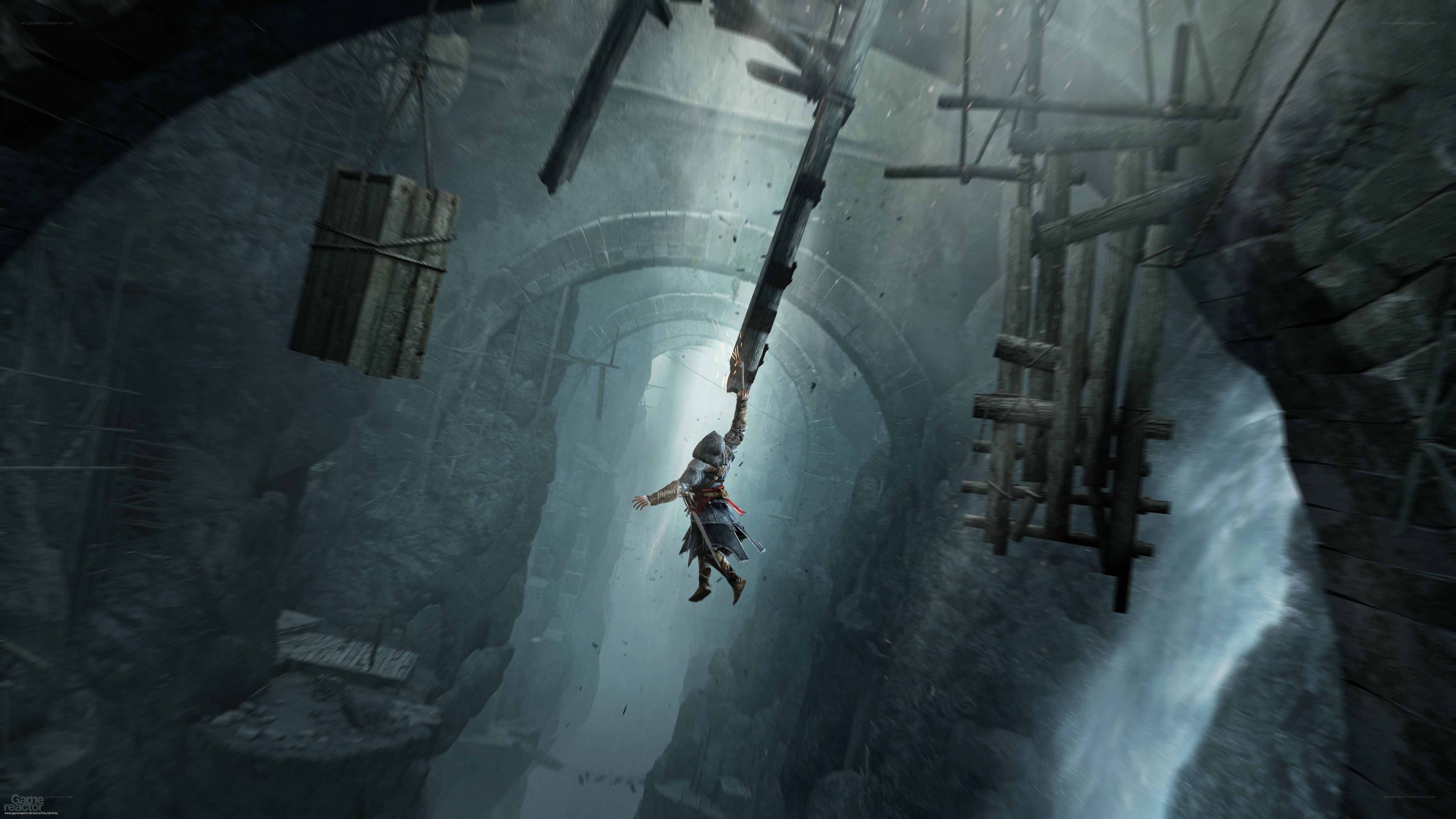Assassin's Creed character falling