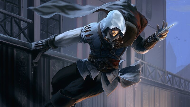 Assassin's Creed character in action