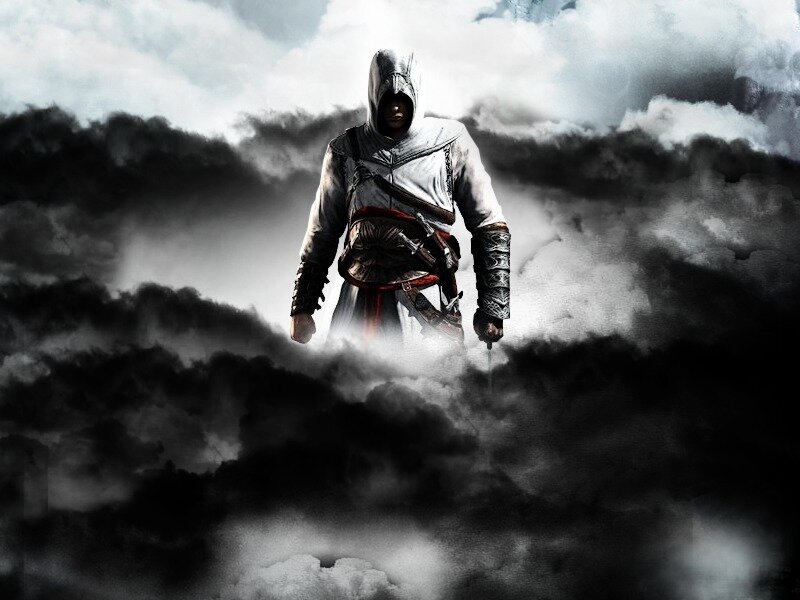 Assassin's Creed character in clouds
