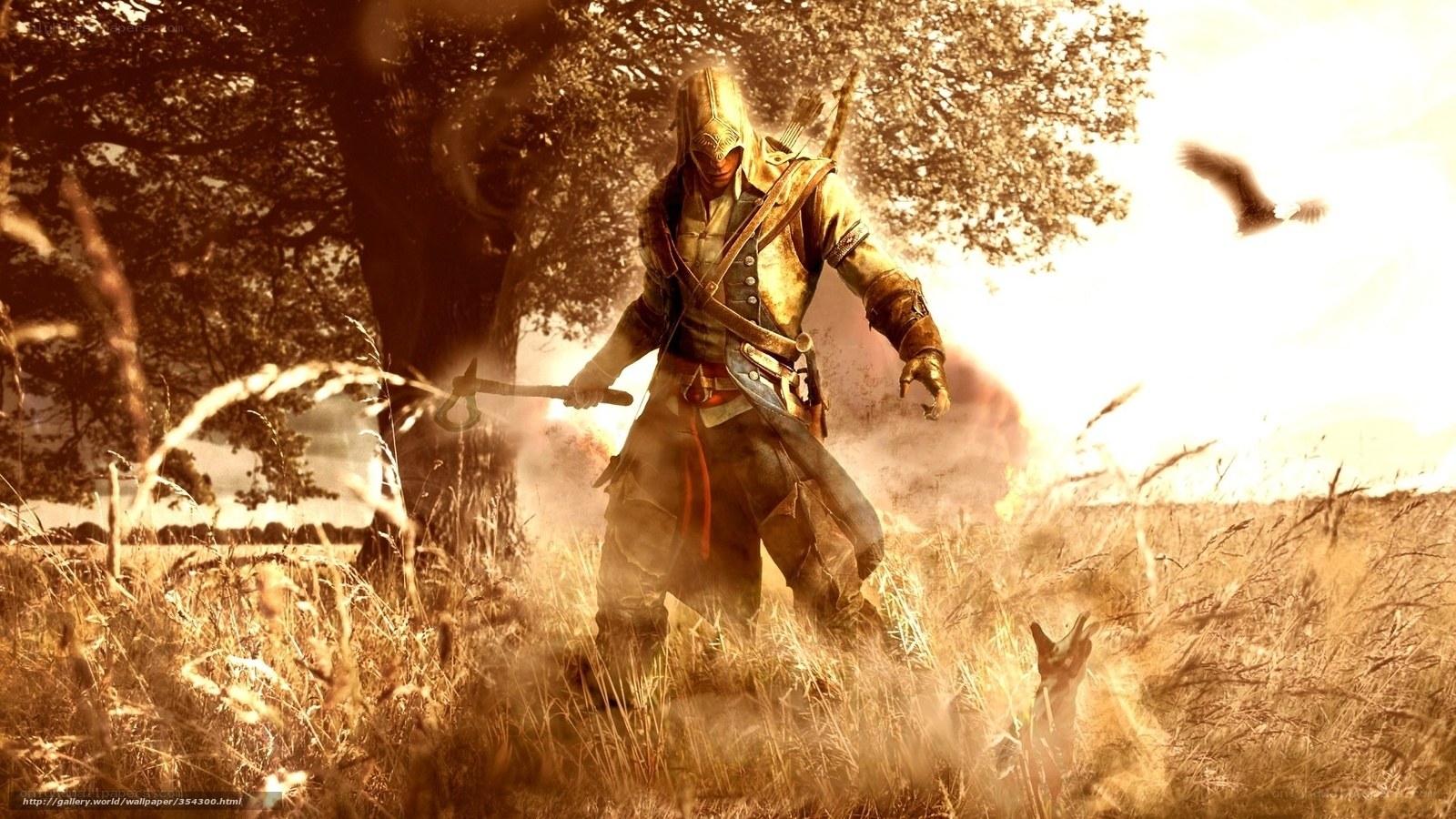 Assassin's Creed character in field