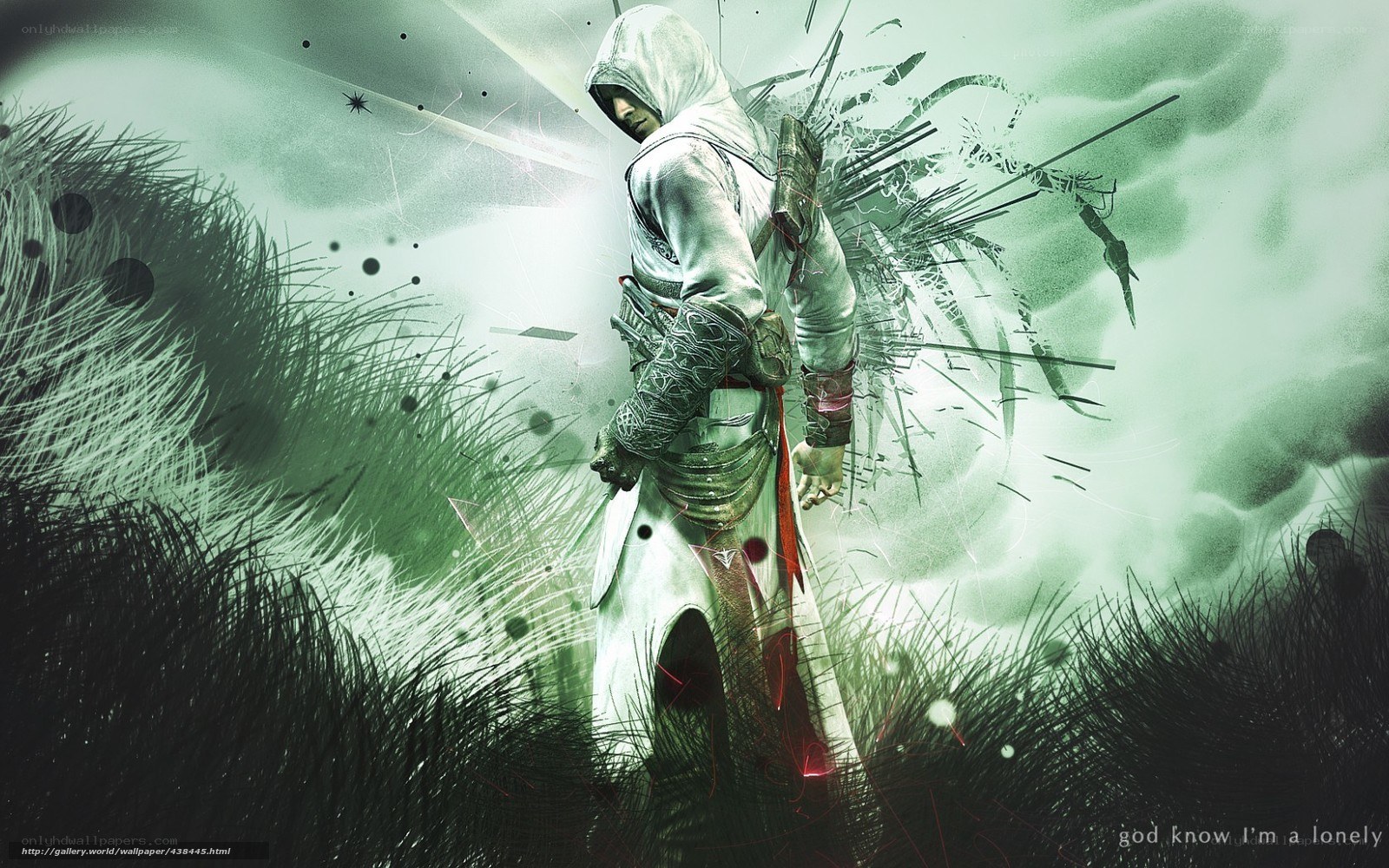 Assassin's Creed character in grass