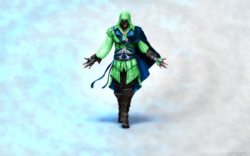 Assassin's Creed character in green