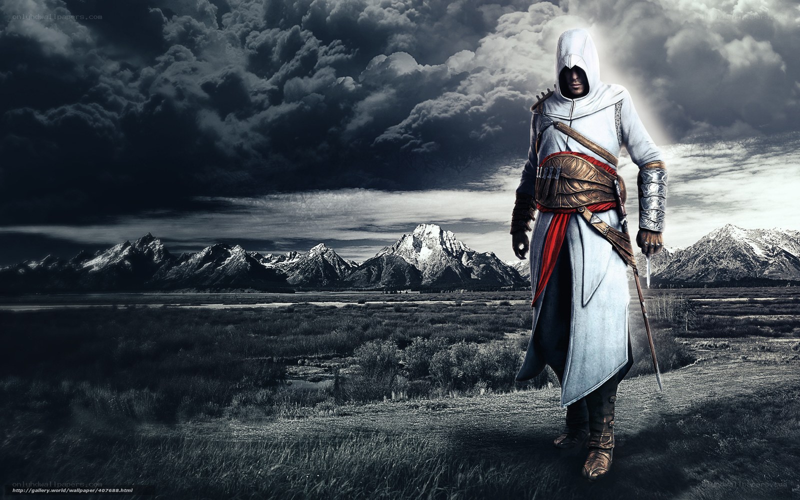 Assassin's Creed character in landscape