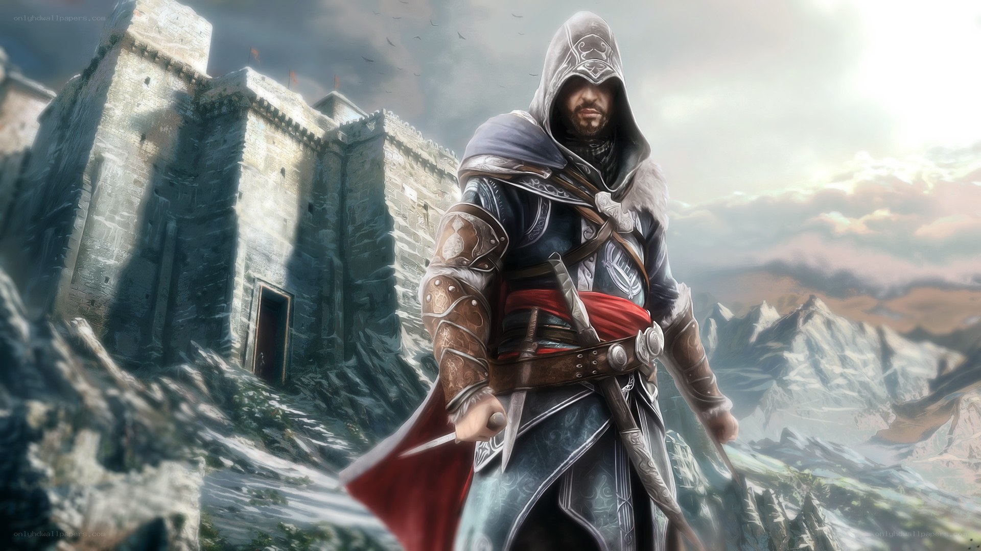 Assassin's Creed character in mountains