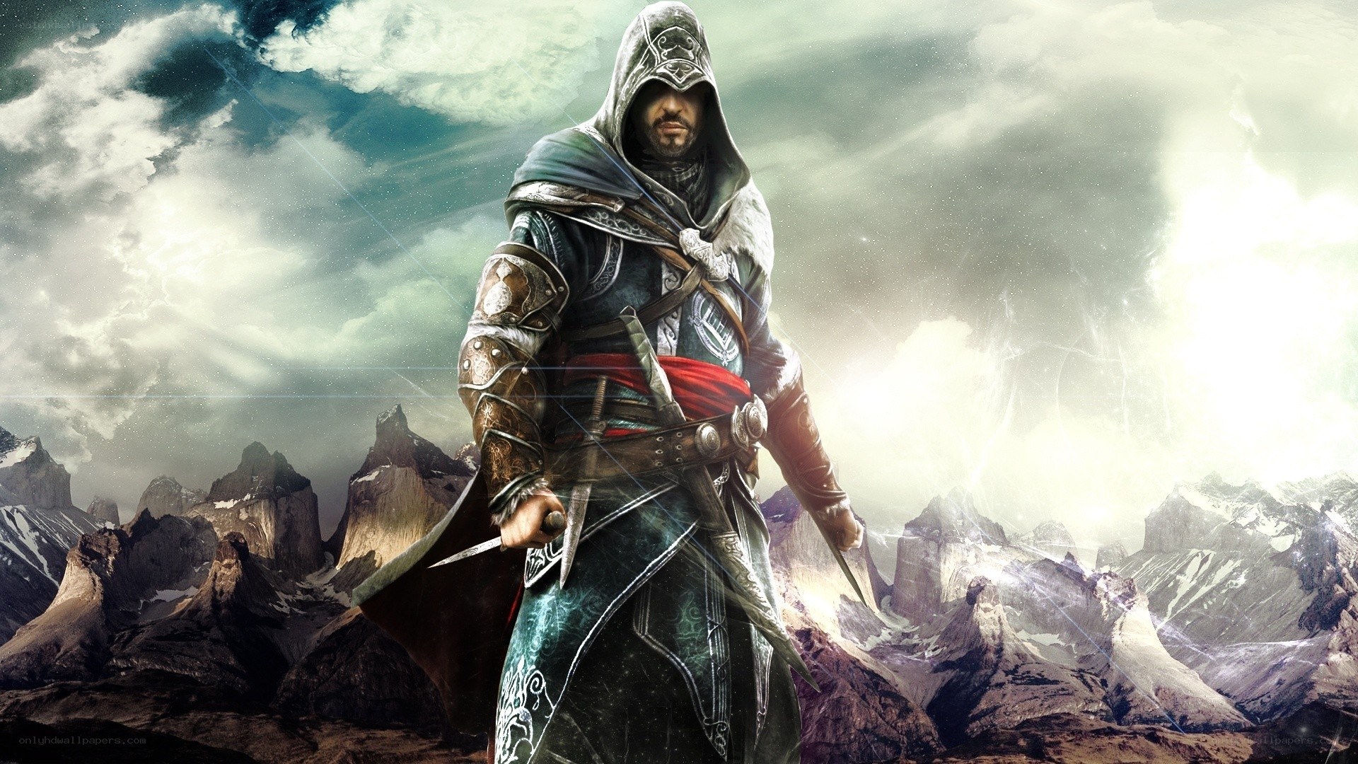 Assassin's Creed character in mountains