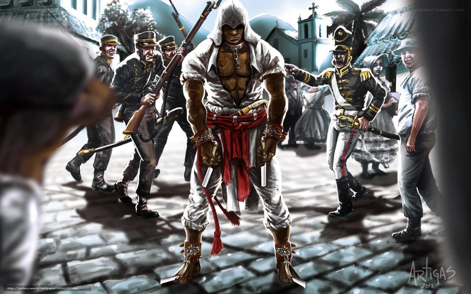Assassin's Creed character in town