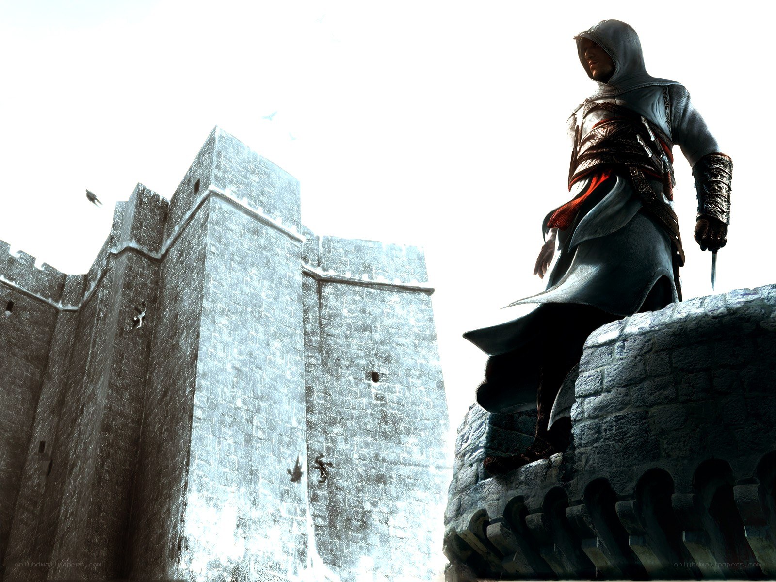 Assassin's Creed character on castle wall