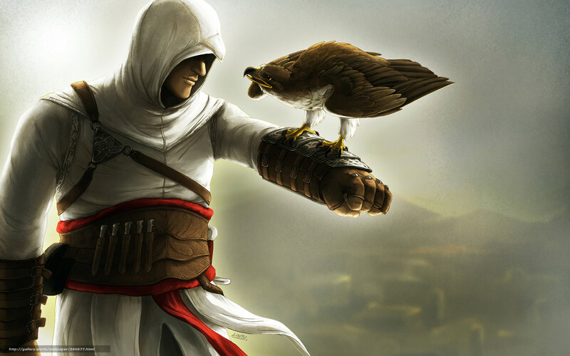 Assassin's Creed character with eagle