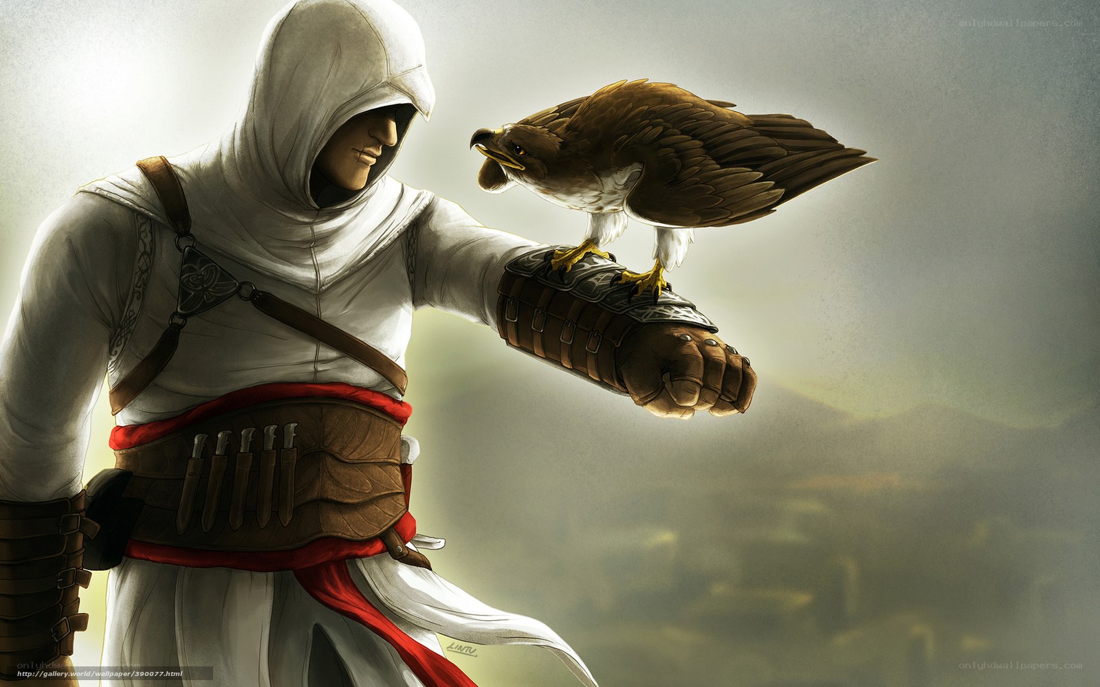 Assassin's Creed character with eagle