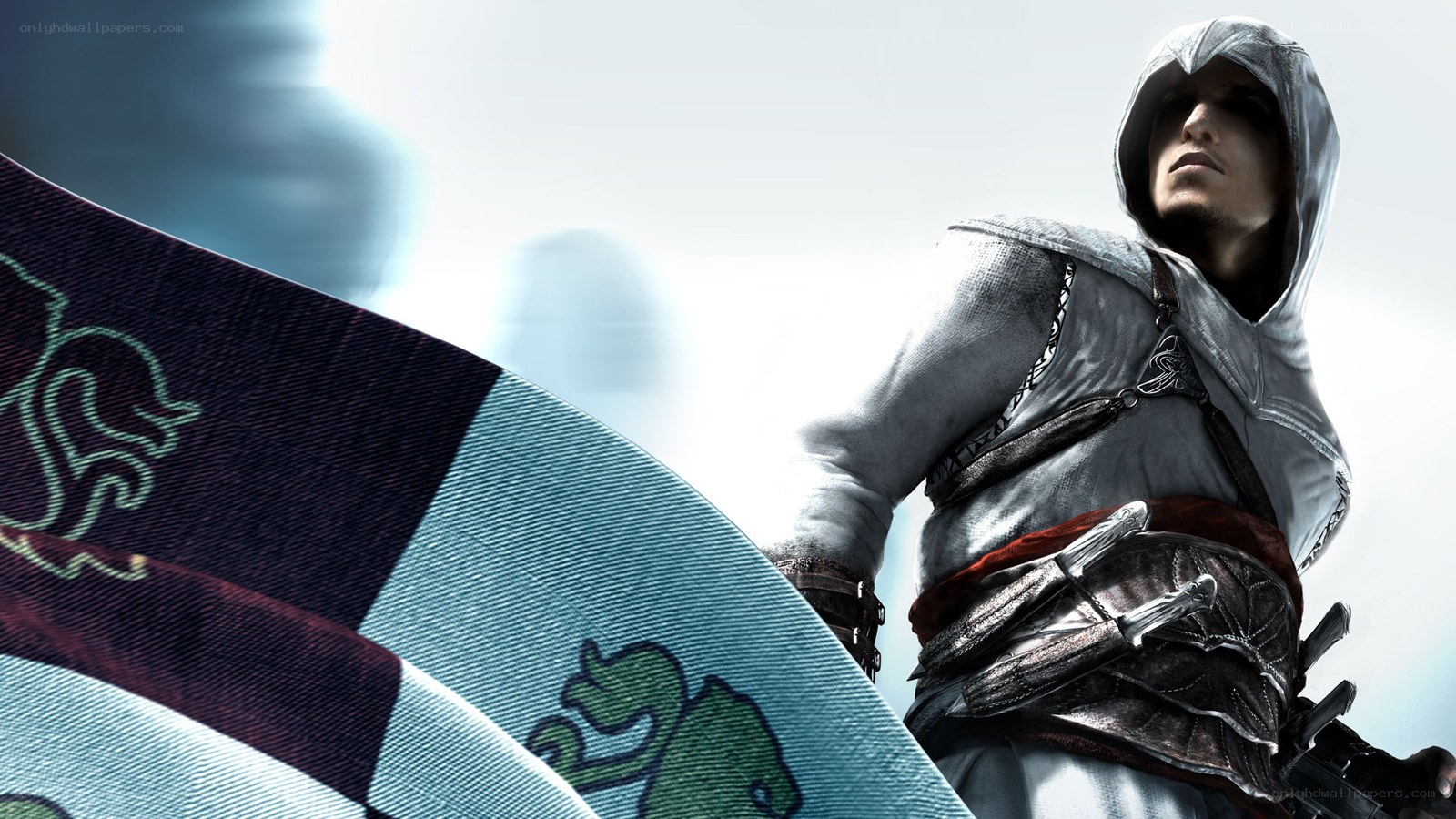 Assassin's Creed character with flag