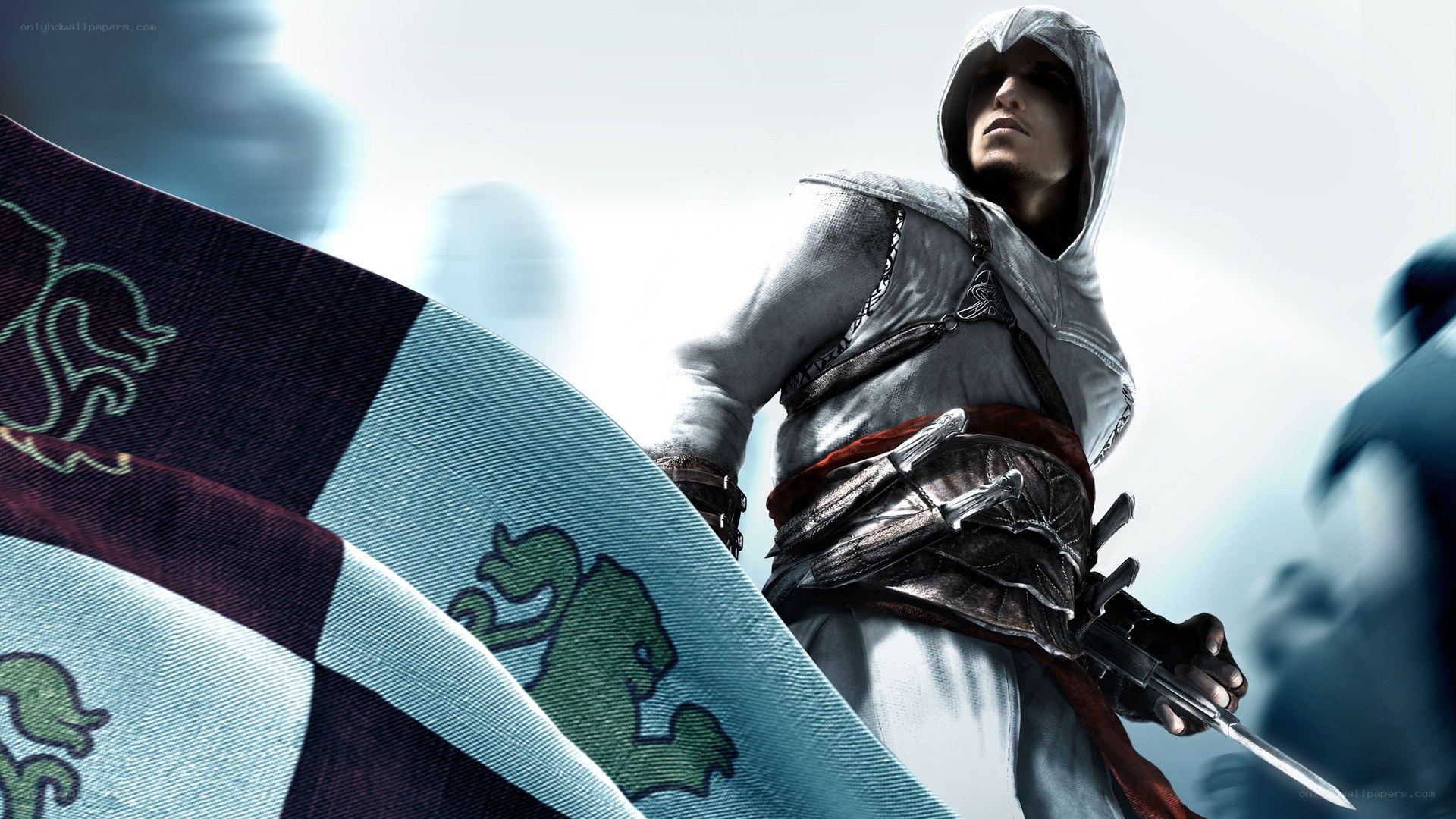Assassin's Creed character with flag