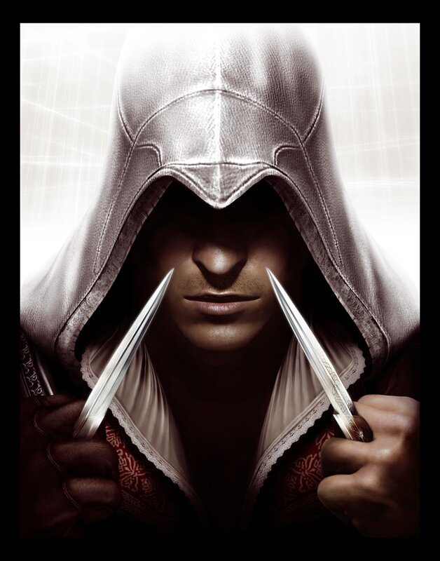 Assassin's Creed character with hidden blades