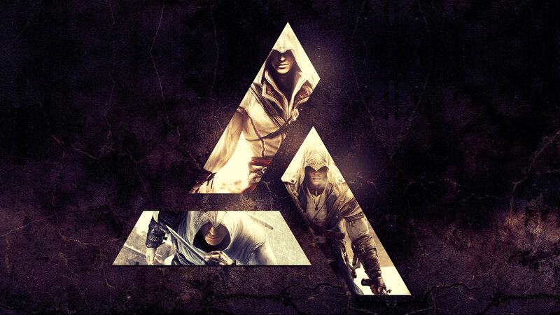 Assassin's Creed Characters — Black, Dramatic, Digital Art, Triangles