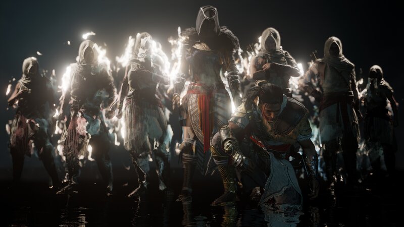 Assassin's Creed Characters — Black, Dramatic, Night, 3d Render