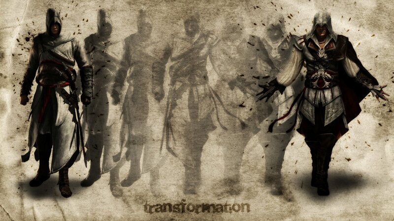 Assassin's Creed Characters — Brown, Dramatic, Digital Art, Shadows