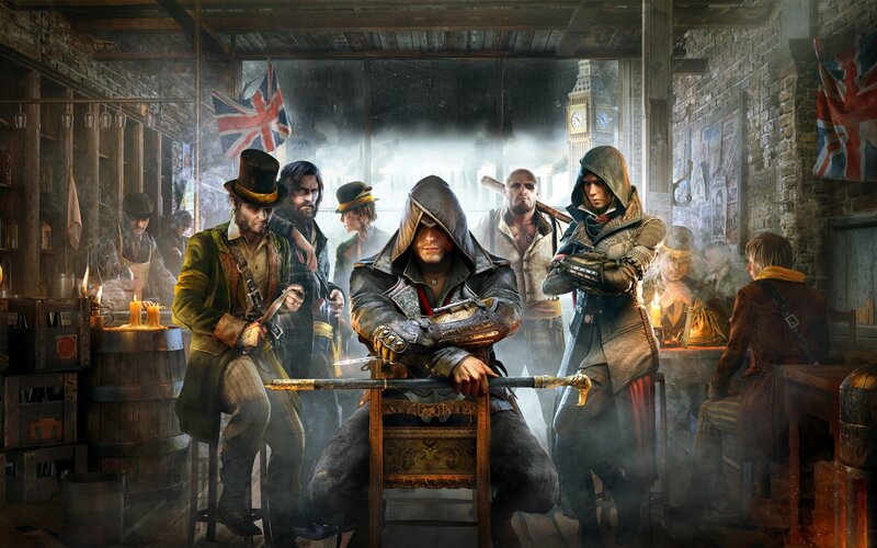 Assassin's Creed Characters — Brown, Dramatic, Night, Digital Art