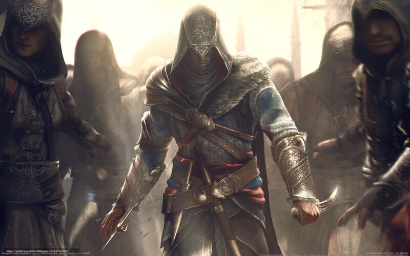 Assassin's Creed Characters — Gray, Dramatic, Digital Art, Hooded Cloaks