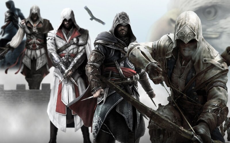 Assassin's Creed Characters — Gray, Dramatic, Digital Art