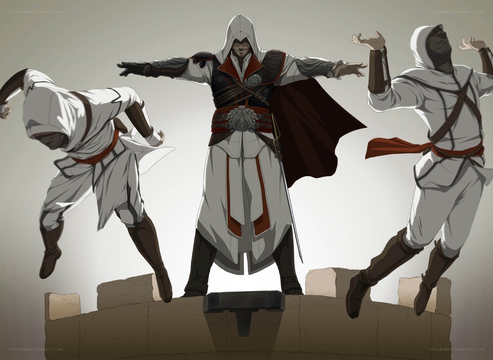 Assassin's Creed characters in action