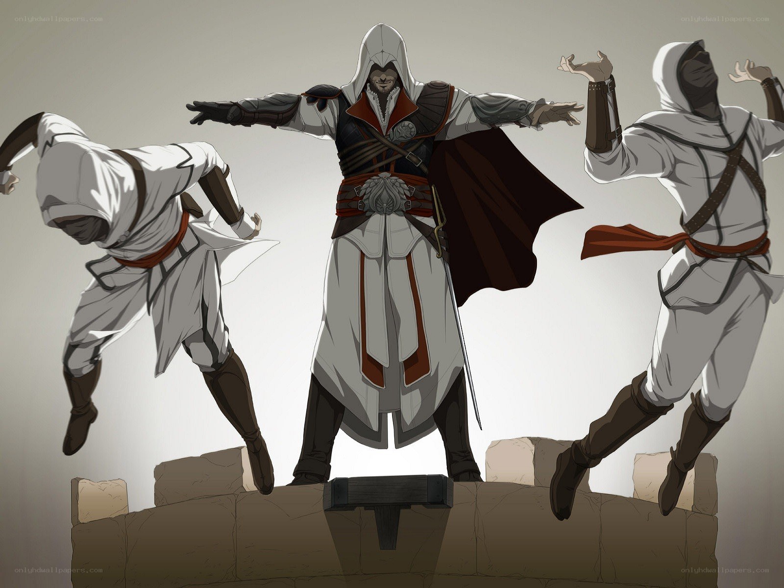 Assassin's Creed characters in action