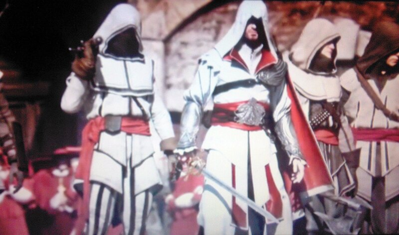 Assassin's Creed characters in white robes