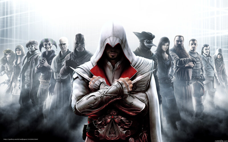 Assassin's Creed Characters — White, Dramatic, Digital Art, Hooded Assassin