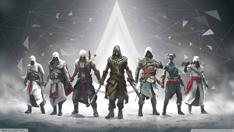Assassin's Creed Characters — White, Dramatic, Digital Art, Hooded Cloaks