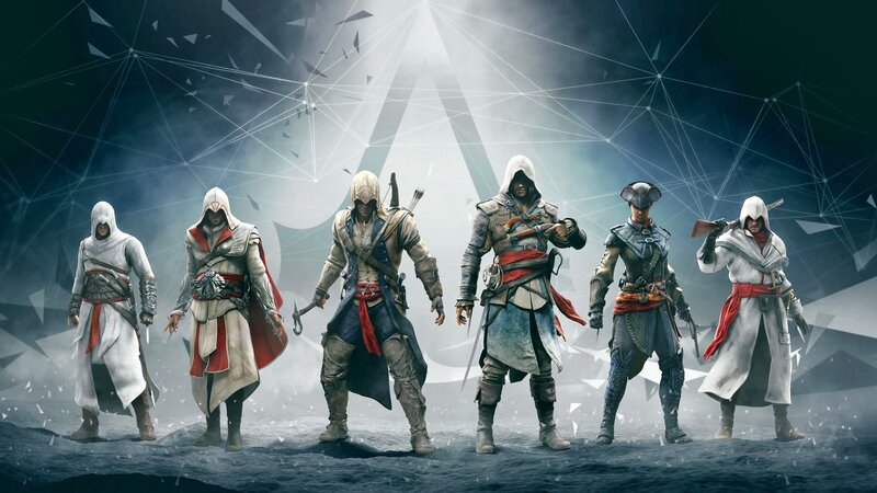 Assassin's Creed Characters — White, Dramatic, Digital Art, Hooded Robes