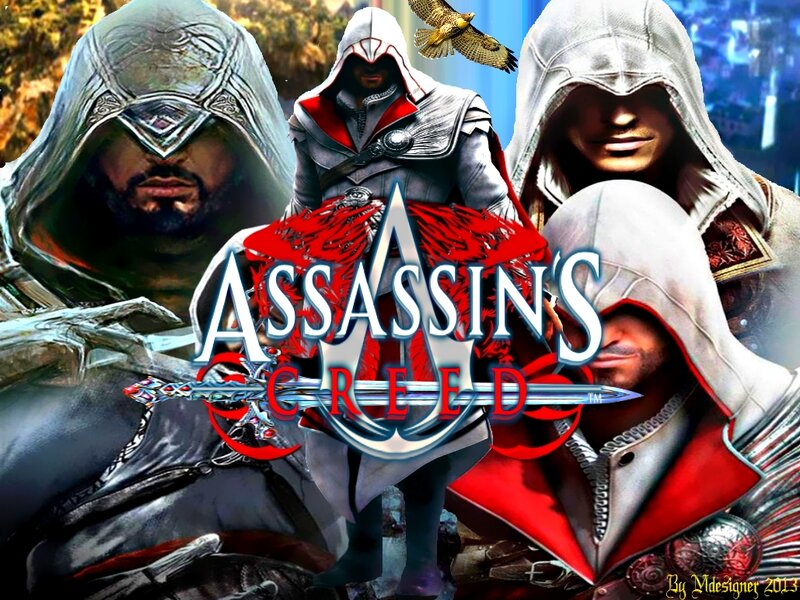 Assassin's Creed Characters — White, Dramatic, Digital Art, Hunting Hawk