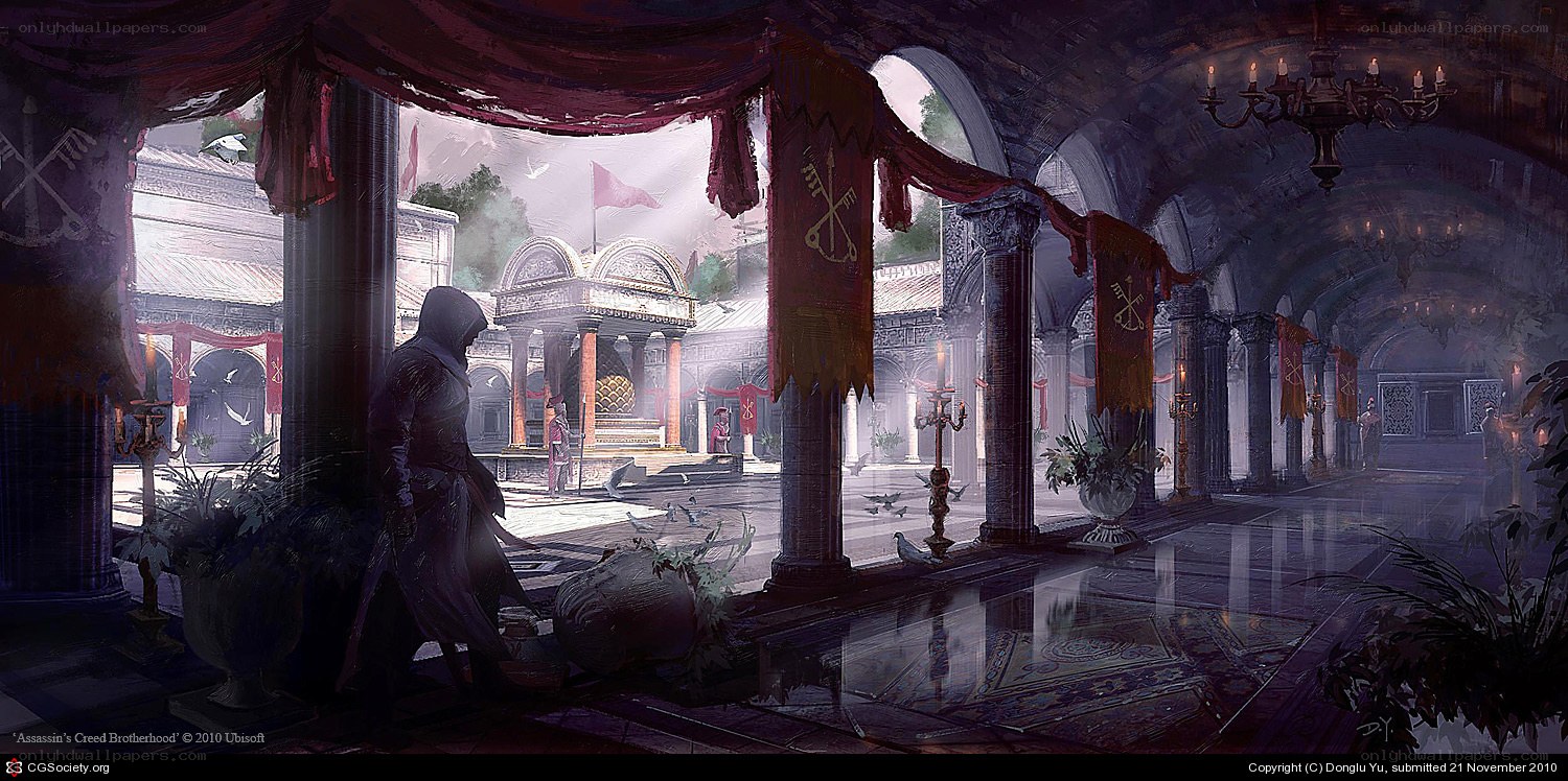 Assassin's Creed courtyard scene