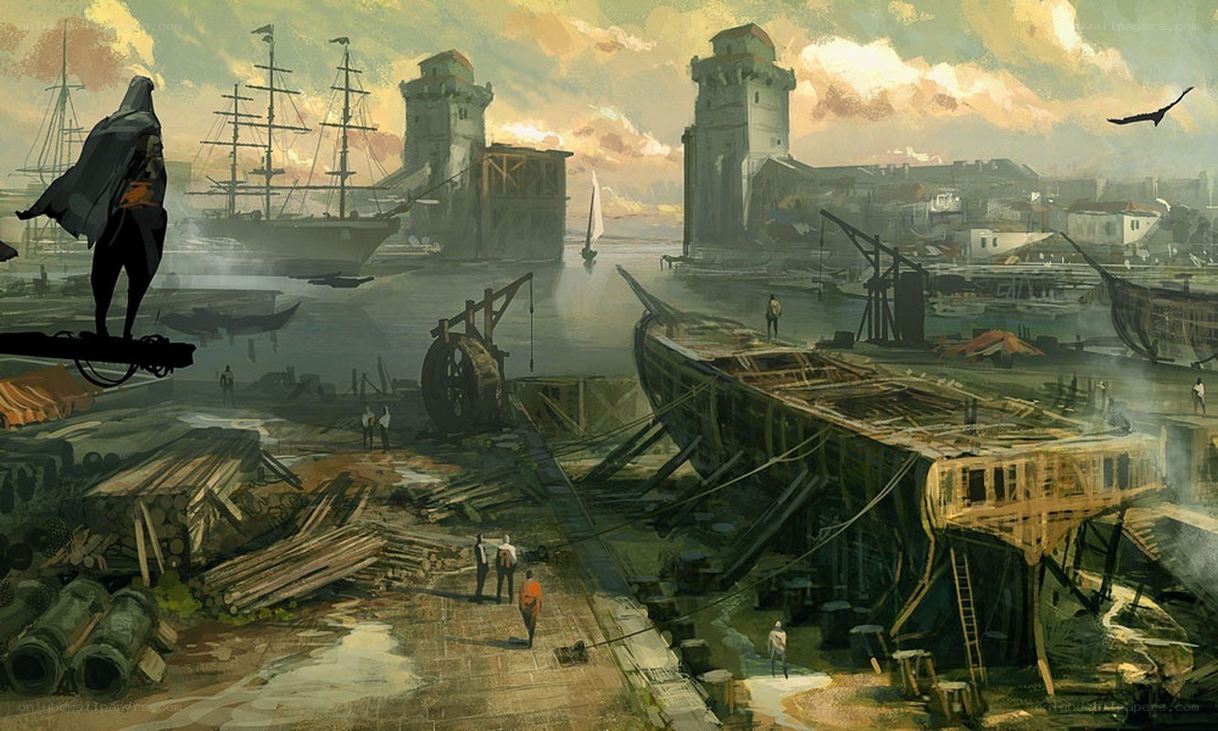 Assassin's Creed harbor scene