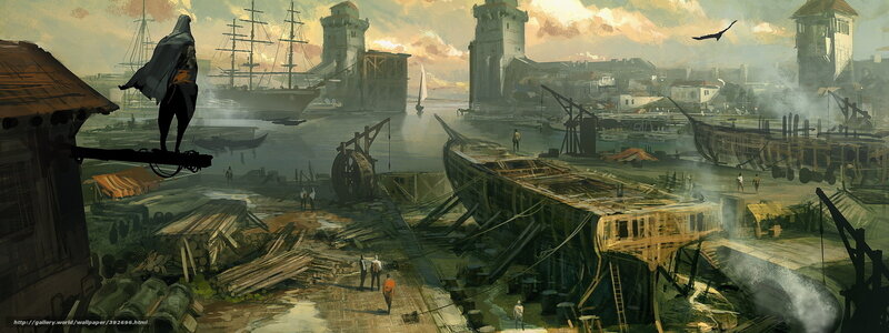 Assassin's Creed harbor scene