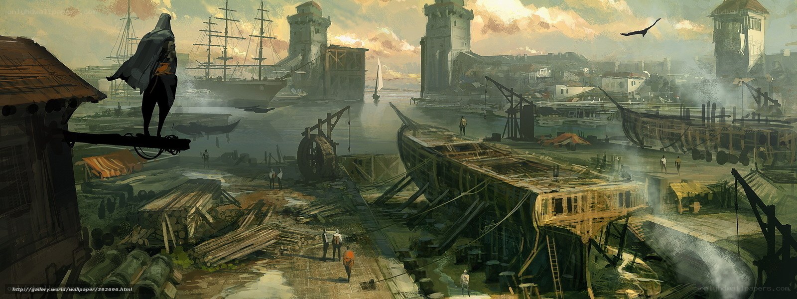 Assassin's Creed harbor scene