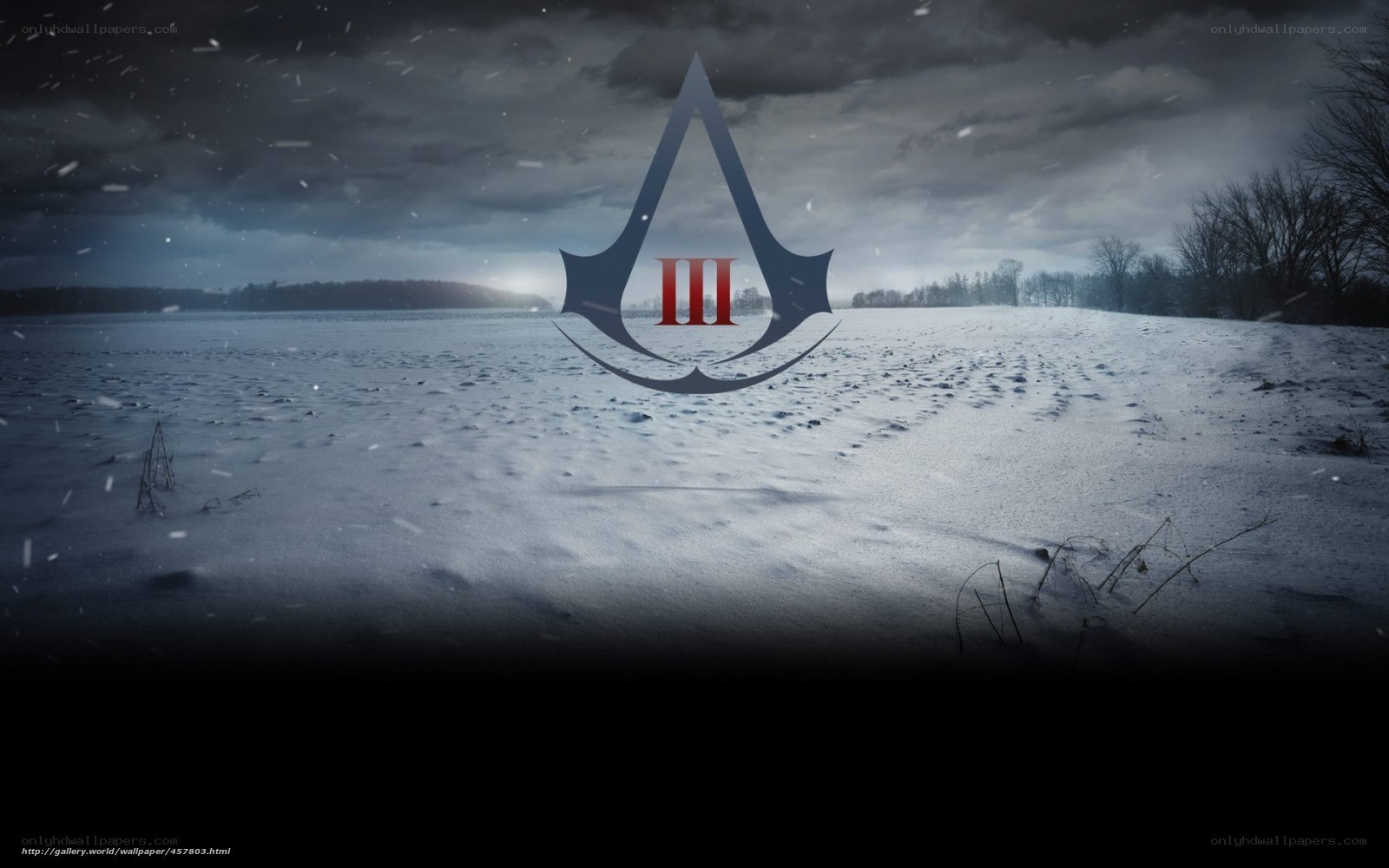 Assassin's Creed III logo in winter