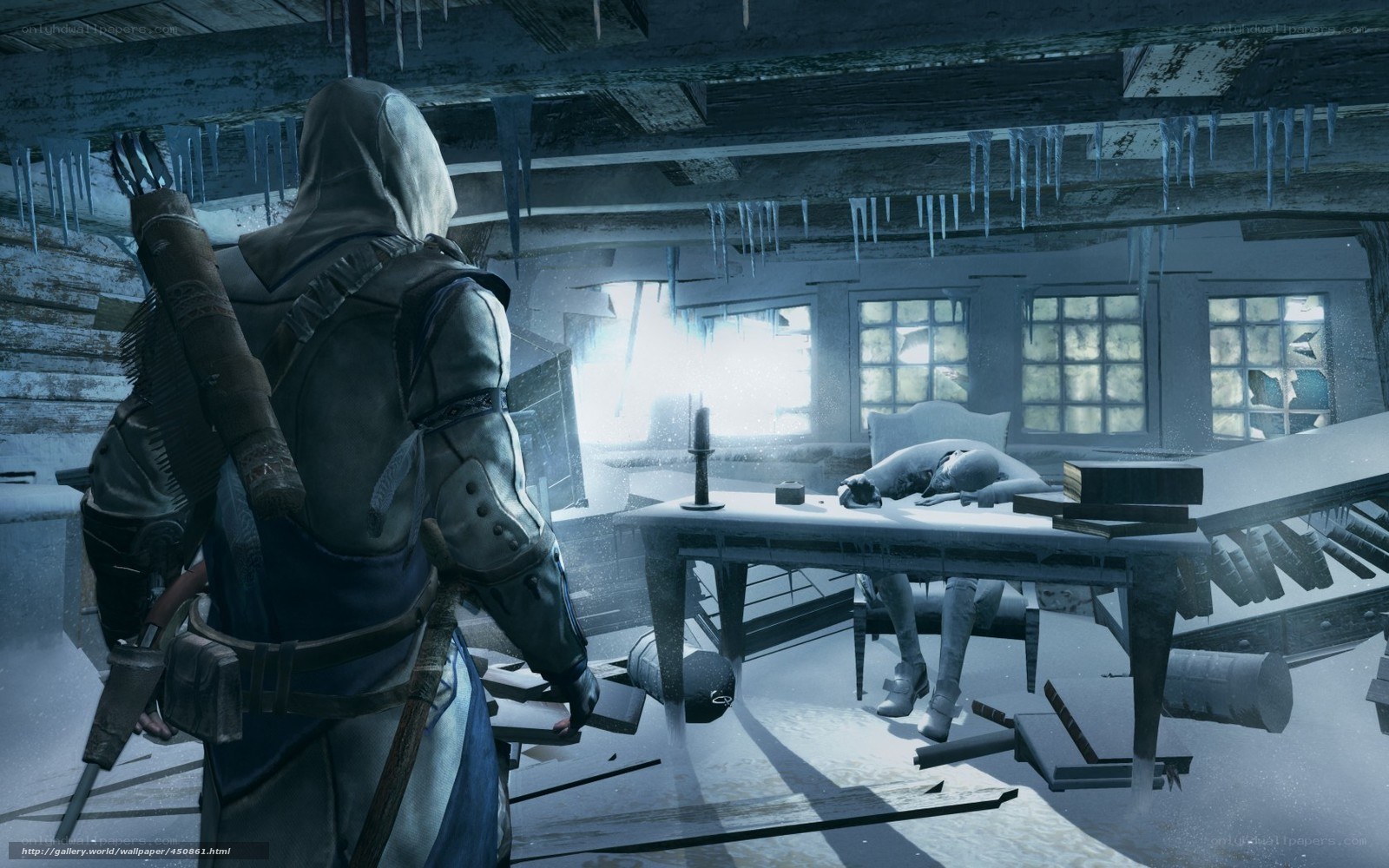Assassin's Creed in a frozen cabin