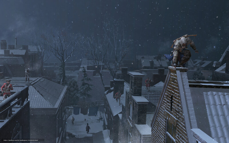 Assassin's Creed in snowy city